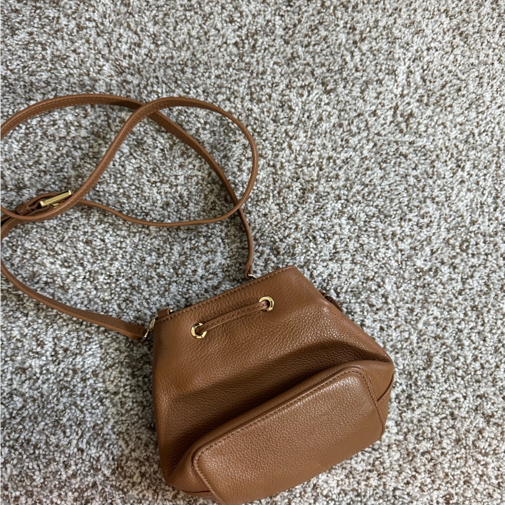 Tory Burch Brown Leather Crossbody Bag with Braided Strap